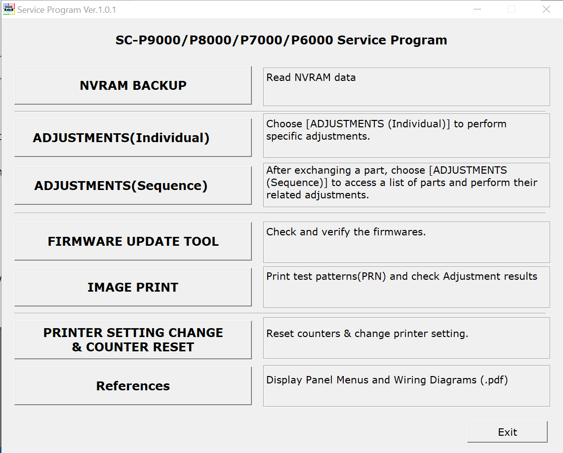 Image of the Epson Printer Utility Software
